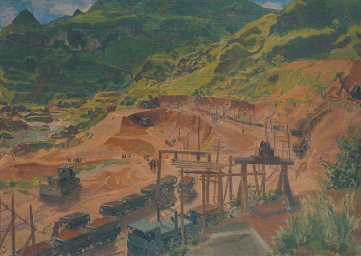 NGUYỄN CAO THƯƠNG - Mỏ thiếc ở Cao Bằng, 75 x 98,5cm - sơn dầu 
